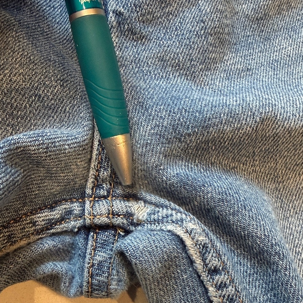 Topshop Moto High Rise Cropped Women's Blue Straight Leg Jeans, Size 26 - Picture 11 of 11